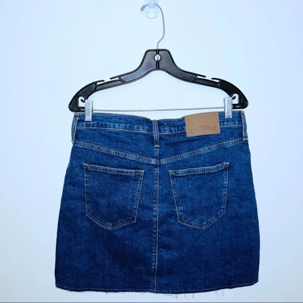 NWT J. Crew Mercantile Medium Wash Raw Hem Denim Mini Skirt - Picture 4 of 8